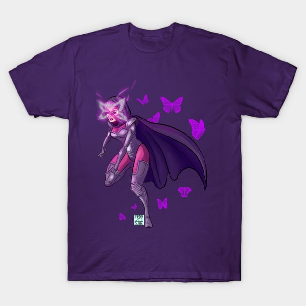 Armored Psylocke Butterflies T-Shirt by sergetowers80